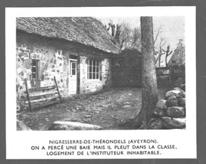 1952 -- NIGRESSERRE DE THERONDELS . LA VIEILLE ECOLE . 4C110 - Imagen 1 de 1