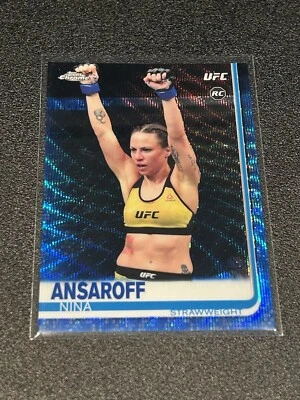 2019 Topps UFC Chrome NINA ANSAROFF RC ROOKIE #97 BLUE REFRACTOR #55/75 - Image 1 of 2