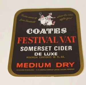 Coates - Nailsea - Festival Vat Somerset Cider - Vintage Cider Label - Picture 1 of 1