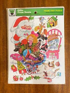 Vintage Weihnachten Rahmen Tablett Puzzle Geschenke von Santa Whitman 1974 - Bild 1 von 4