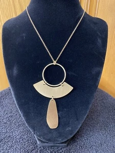 Universal Thread Gold Necklace ~ Geometric shaped long chain necklace 32 in long - Picture 1 of 7