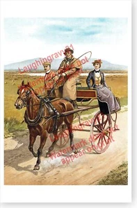 Victorian Ireland Irish Horse Drawn Jagd Car Home Decor Poster Version 1 - Bild 1 von 1