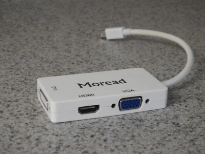 3-in-1 Moread Mini DisplayPort (Thunderbolt) Male to DVI/HDMI/VGA Female Adapter - Image 1 of 4