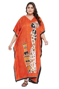 Womens Plus Size Kaftan Maxi Dress Kimono V-Neck Summer Sundress Beach Caftan - Picture 1 of 8