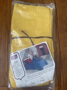 VTG MCM Sears RIBCORD Pinch Pleat Drapes Curtains Pair 50”x30” Lemon Yellow NEW - Picture 1 of 8