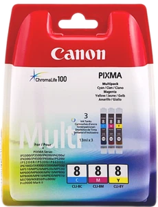Cartuccia Canon Cli-8 Pack da 3 Serbatoi C M Y - Originale Sigillata - Foto 1 di 2