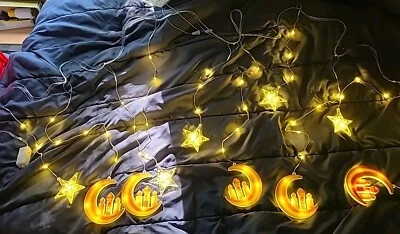 Decoraciones de Ramadán para luces de hogar de 12 pies de largo. 9 modos de luz diferentes Foto 1 de 4