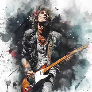 KEITH RICHARDS CANVAS ART PRINT 18X24 & 24X36" READY TO HANG ROCK ROLLING STONES - Picture 1 of 2