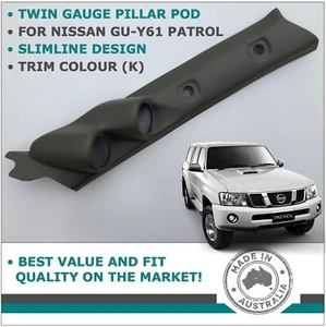 DUAL PILLAR POD 2 GAUGE HOLDER FOR NISSAN GU PATROL 1997 - 2016 TRIM COLOUR K - Picture 1 of 2