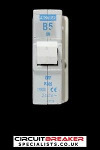 PROTEUS 5 AMP CURVE B 3kA MCB CIRCUIT BREAKER P305 PUSH PLUG IN - Picture 1 of 8