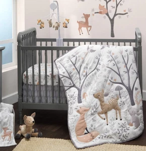 Bedtime Originals Woodland Deer 3 Piece Baby Cot Bedding Set Quilt Fitted Sheet - Picture 1 of 9