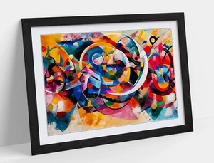 IMPRESIÓN DE PÓSTER ARTE DE PARED ENMARCADO ESTILO KANDINKSY MULTICOLOR ABSTRACTO 4 TAMAÑOS - Imagen 1 de 10