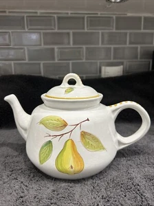 VTG FONTANA SIENA Ceramic Teapot Pears, And Leaves MADE IN ITALY 7.5”T X 10”W - Picture 1 of 6