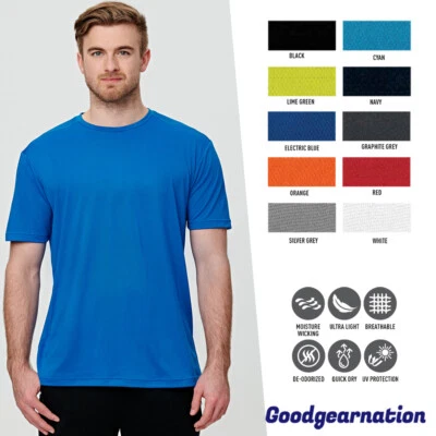 Men Active T SHIRT Cool Dry Tee UPF Deodorize Training Sport Gym Exercise TS39 - image 1 of 4