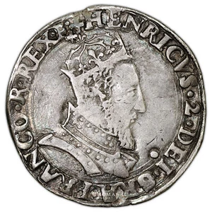 Henri II - Teston à la tête Couronnée - 1551 D Lyon - Légende IPRAT - Rarissime - Imagen 1 de 2
