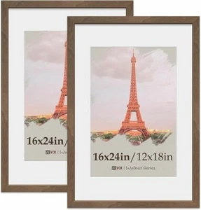 Naturholzmaserung Braun Nussbaum 16x24 Posterrahmen Display 12x18 Bild 2er Pack - Bild 1 von 3