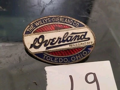 INSIGNIA EMBLEMA RADIADOR WILLYS OVERLAND ESMALTE AÑOS 20 ORIGINAL VINTAGE Foto 1 de 3