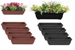 Trogpflanztopf lang Kunststoffpflanzgefäß Outdoor Gartenfenster Box Kräuterblumentopf - Bild 1 von 33