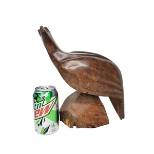 Vintage 80er Jahre geschnitzt Eisenholz Holz Adler Falke Vogel Statue Skulptur 11" Höhle Büro - Bild 1 von 12