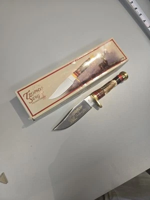 "Cuchillo de caza Trophy Stag Premium cubiertos Ts-169 5"" grabado especial" Foto 1 de 4