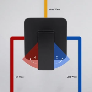 Rubinetto doccia valvola di controllo ottone +maniglia bagno miscelatore caldo/freddo rubinetto montaggio a parete - Foto 1 di 9