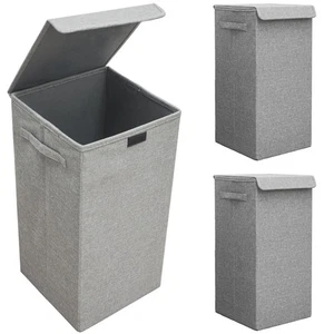 2er Set 50L Wäschekorb mit Deckel 30x30x60 - XXL Wäschesammler Wäschebox Faltbar - Bild 1 von 12