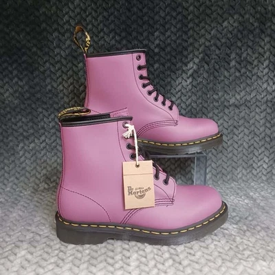 Dr. Martens 1460 гладкая кожа приглушенный фиолетовый 8 глаз ботинки размер мужской 7 женщин 8 - Изображение 1 из 4