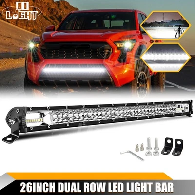 Barra de luz de trabajo LED doble fila 26" punto inundación todoterreno para Toyota 4Runner Tacoma RAV4 Foto 1 de 4