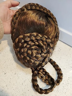 Парик с плетеной булочкой парик коричневая коса зажим на корону коса - Изображение 1 из 4