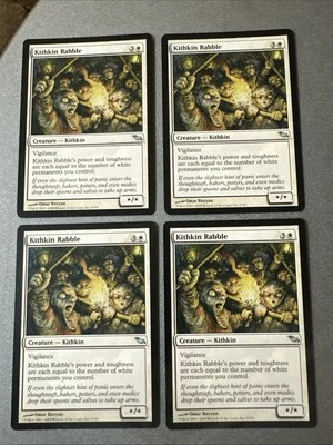 Kithkin Rabble X4 Shadowmoor Ex Condition See Pics Front Back Mtg - Image 1 of 4