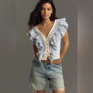 Maeve Rüschen Cropped Top Gr. XL - Bild 1 von 11