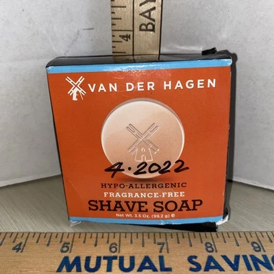 Van Der Hagen Unscented Luxury Shave Soap 3.5oz Hypo-Allergenic Shea Mango Cocoa - Image 1 of 2