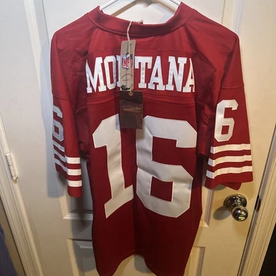 Camiseta deportiva 100 % auténtica Joe Montana Mitchell & Ness 1990 San Francisco 49ers 44 L Foto 1 de 4