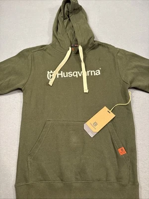 Husqvarna HERREN SMALL SPÅR (schwedisch für "Trail") Navy Pullover Hoodie GRÜN - Bild 1 von 4