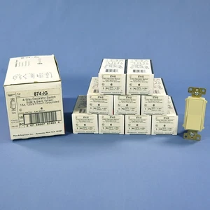 10 Pass & Seymour Ivory 4-Way Decorator Rocker Switches 15A 120/277V 874-IG - Picture 1 of 6