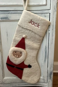 West Elm Weihnachtsmann Filzstrumpf Mono "Jack" Neu ohne Etikett LESEN - Bild 1 von 5