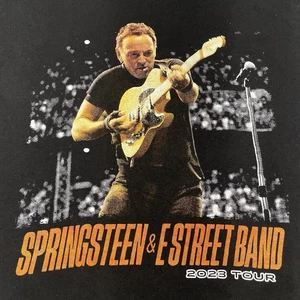 2023 Bruce Springsteen Large Black T-shirt 2-sided Tour Concert E Street Band - Picture 1 of 8
