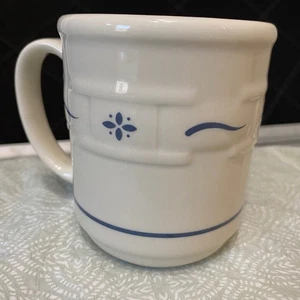 Longaberger Keramik Kaffeebecher, blau gewebt Traditionen mikrowellengeeignet - Bild 1 von 3