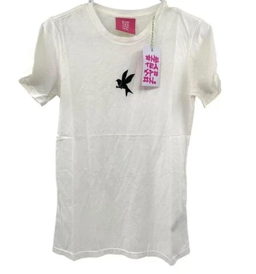 Camisa OneTeaspoon Mujer Mediana Blanca Algodón Orgánico Gráfico Pájaro Camiseta Nueva Foto 1 de 4