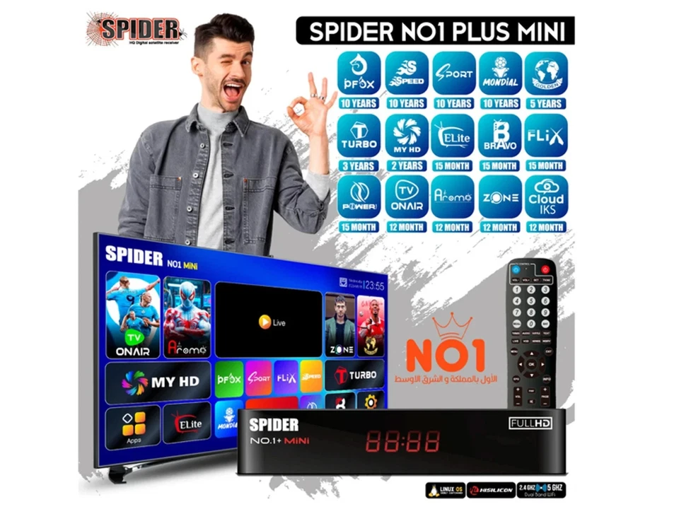 Spider NO1+ Mini Internal Wi-Fi 2.4G + External Wi-Fi 5G + Ethernet port, 14 SUB - Image 1 of 4
