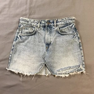Zara Jeans Gonna Donna XS Extra Small TRF Denim Taglio Invecchiato - Foto 1 di 11