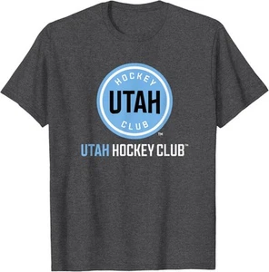 Utah Hockey Club Power Play Dark Heather Officially Licensed T-Shirt Hoodie - Picture 1 of 5