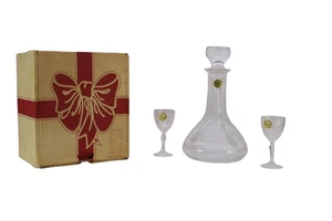 Vintage Fine Leaded Crystal 3 Piece Liqueur Decanter Set By Paul Sebastian Inc. - Picture 1 of 10