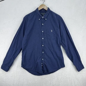 US Polo Assn Shirt Mens Large Blue Slim Fit Button Down Long Sleeve Embroidered - Picture 1 of 9