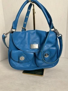 Marc By Marc Jacob’s Turquoise 2 Pocket Front Leather Adjustable Crossbody - Picture 1 of 16
