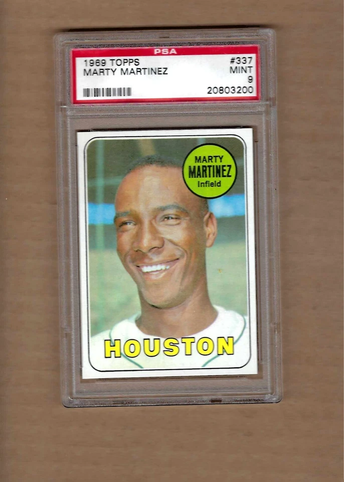 1969  TOPPS  MARTY  MARTINEZ  #  337    PSA  9 - Image 1 of 1