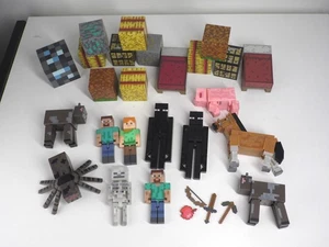 Minecraft Figuren Konvolut Tiere Spinne Pferd + Enderman & Würfel Jazzwares - Bild 1 von 6
