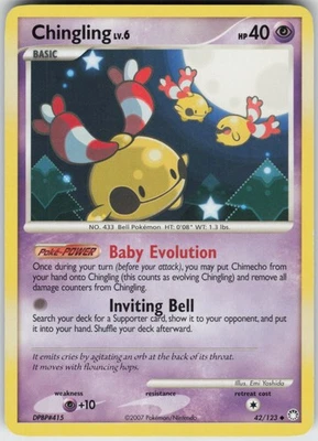 Pokemon TCG Chingling 42/123 Mysterious Treasures Uncommon card Normal - Image 1 of 2