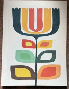 Buntes Mid Century Stil Floral EINZELNE LEINWAND WANDBILD Bild Druck - Bild 1 von 2