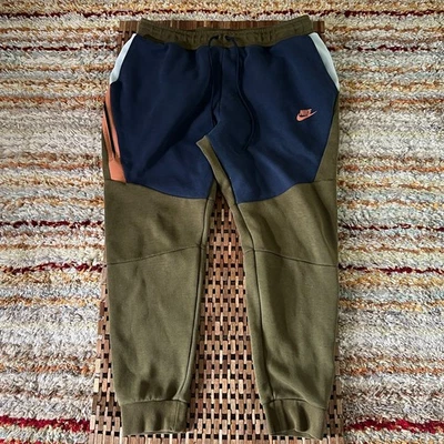 Pantalones deportivos Nike Tech polar verde azul blanco para hombre grandes L Foto 1 de 3
